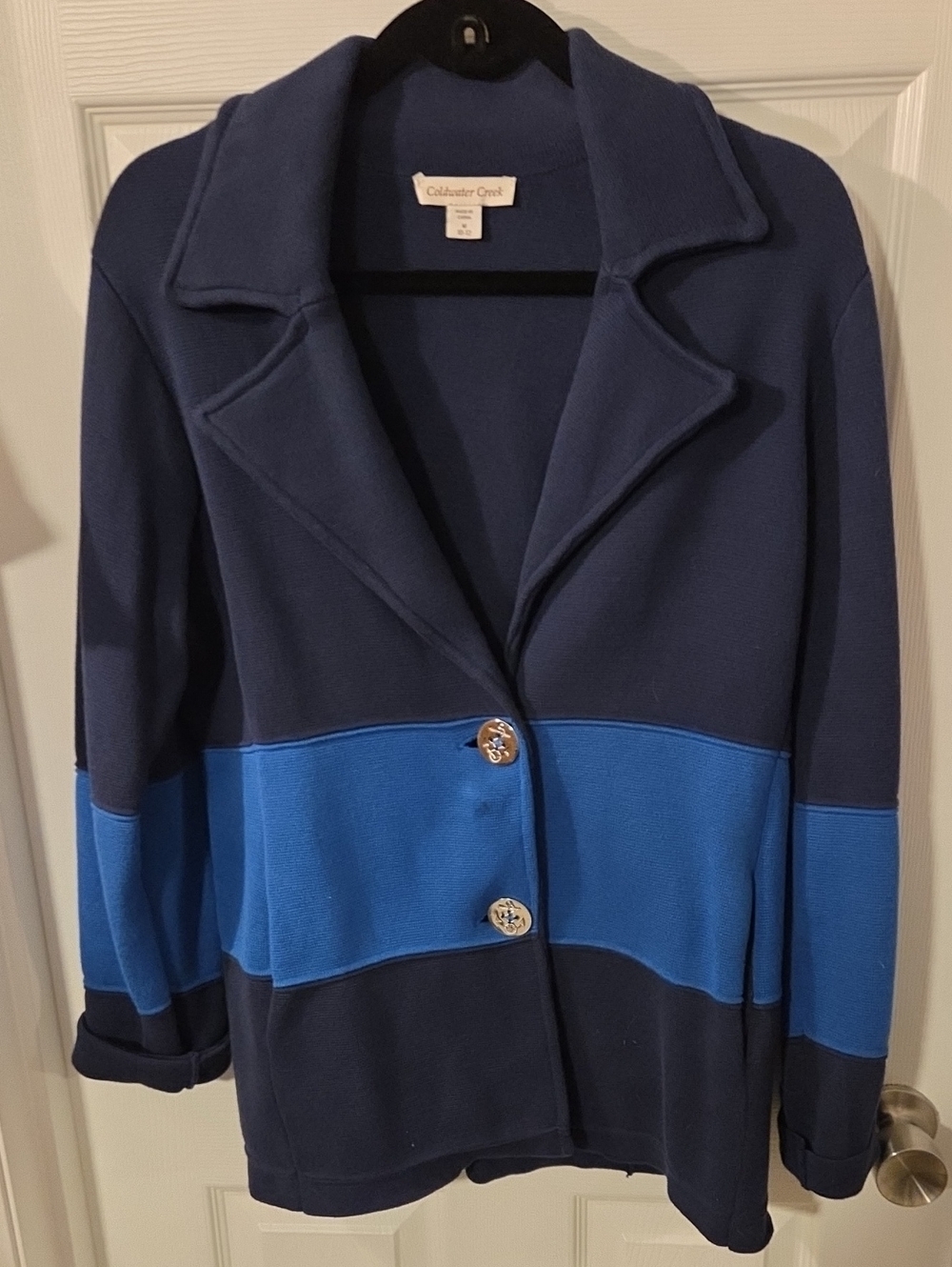 Coldwater Creek Women's Navy & Blue Knit Jacket